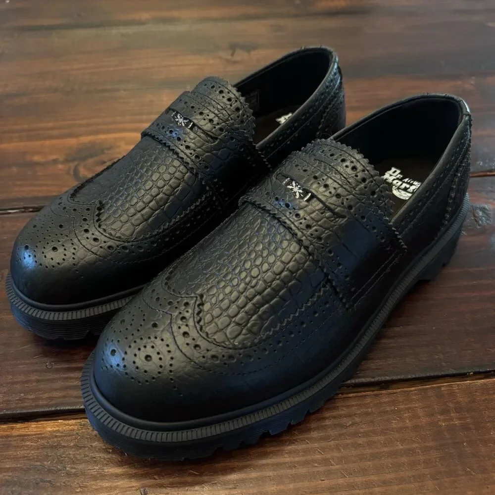 Dr Martens Penton Brogue Croc Embossed Loafers